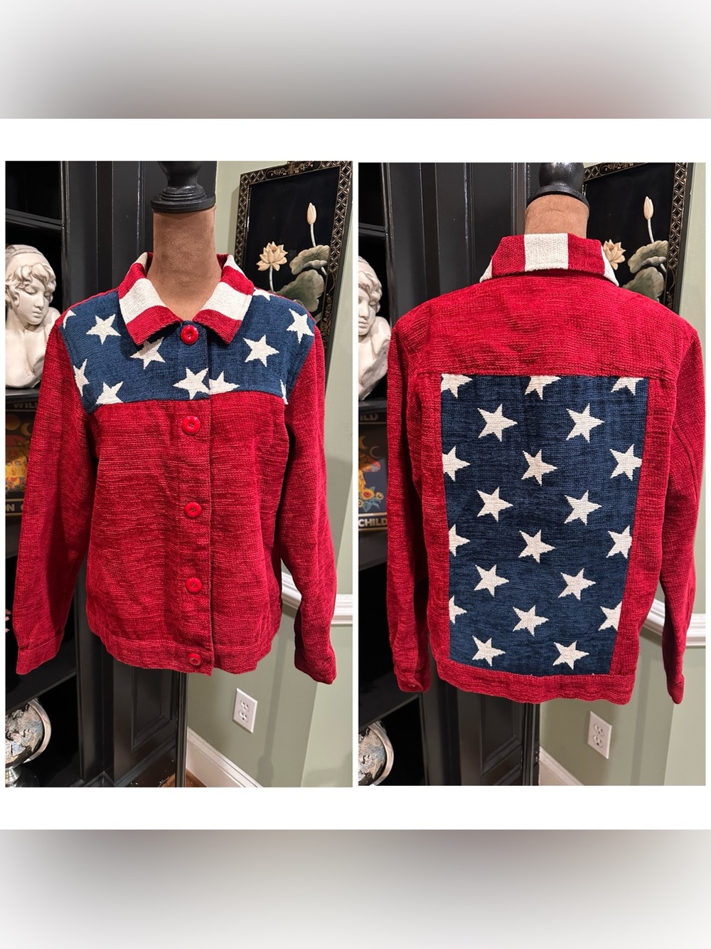 Coldwater Creek American Flag Patriotic Jacket – Size MP